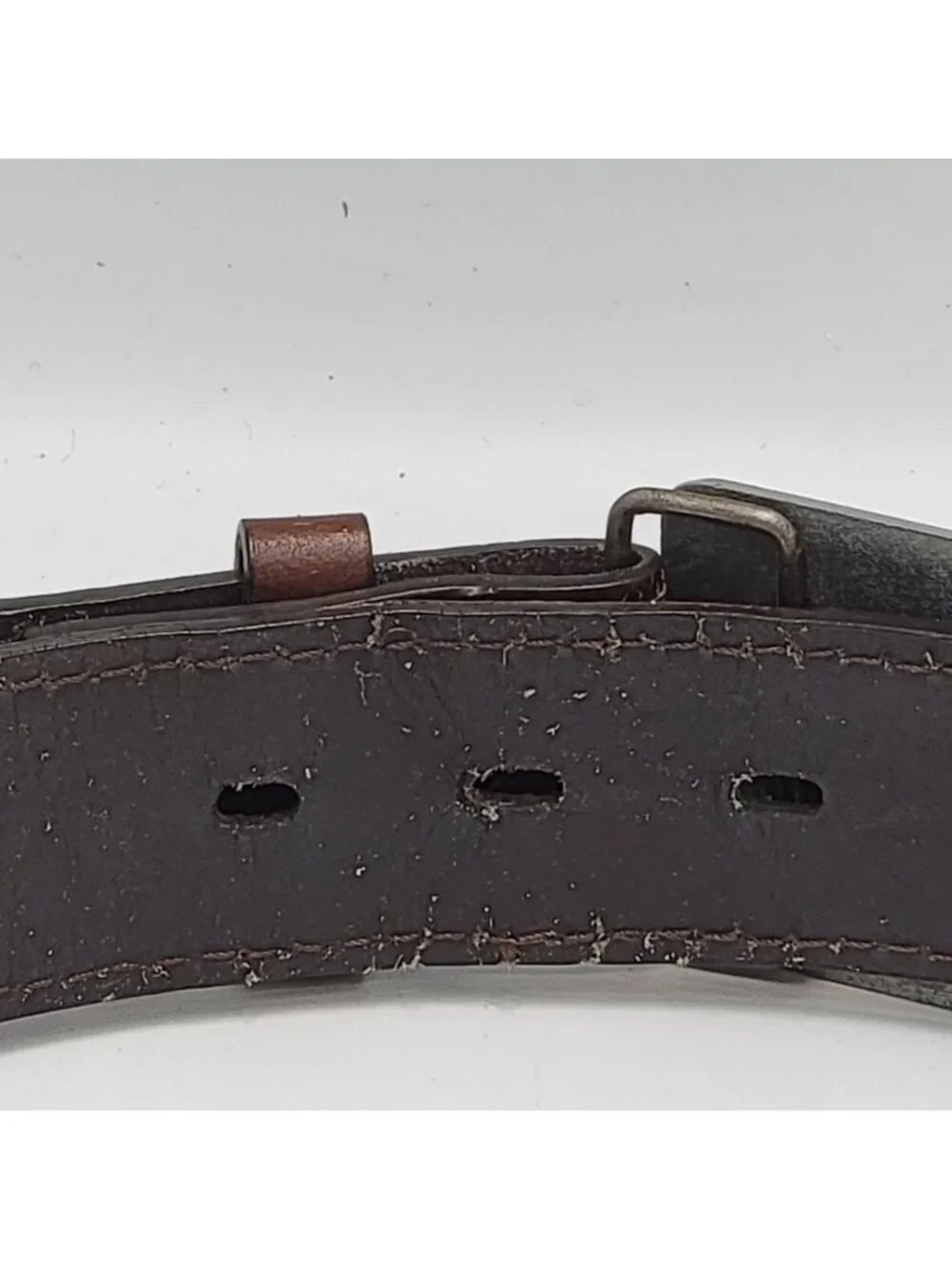 Vtg Western/Cowgirl Brown Leather Belt with Horse-Themed Metal Buckle Adjustable